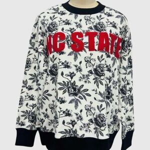 Brianna Cannon NC State Wolfpack Raleigh black toile Oversized Sweatshirt NWT